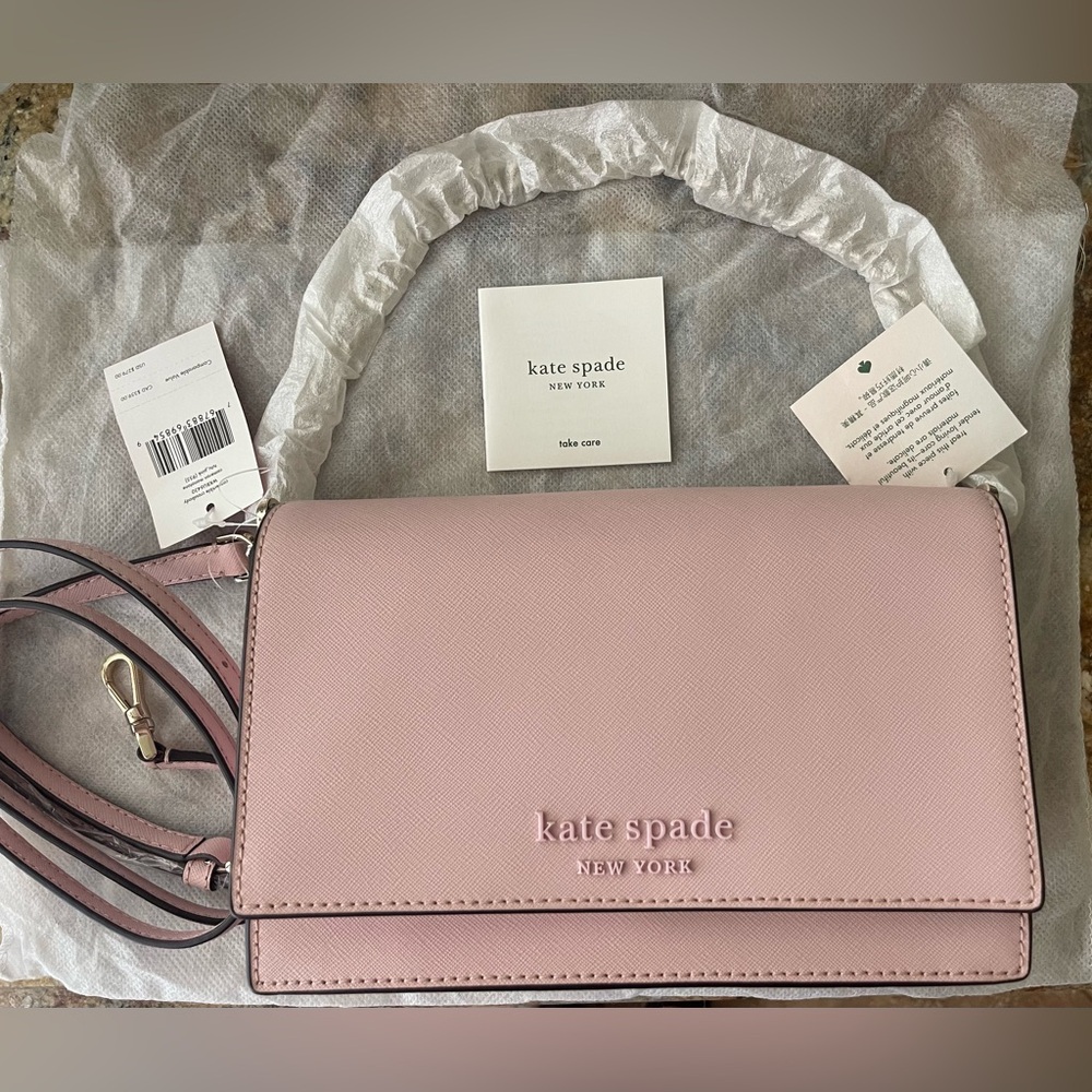 NEW Kate Spade New York Cameron Monotone Convertible Crossbody, Tutu Pink/Gold